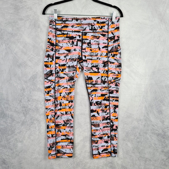lululemon athletica Pants - Lululemon Speed Up Crop Leggings Womens 8 Pink Blue Inversion Mid Rise Stretch
